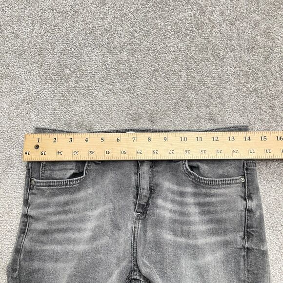 Zara Skinny Cropped Denim Jeans Womens  4 Washed Gray Slim Cut Hem Casual 28x27 - Picture 6 of 13
